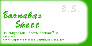 barnabas spett business card